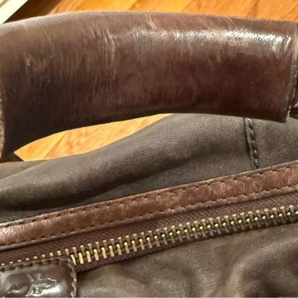 Vintage *Rare* Frye Christine Hobo Leather Shoulder Bag with Braided Handle - Picture 11 of 15